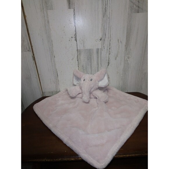 Pink Elephant Lovey Security Blanket Soft Plush Baby Soother 14 Inch Soft Eyes - Picture 1 of 7